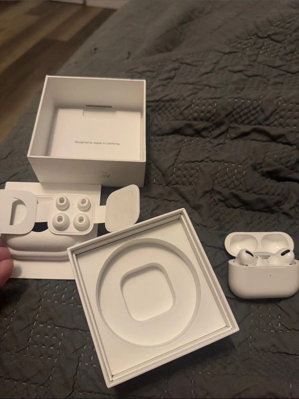 Apple White AirPods Pro Charging Case and Earbuds Box